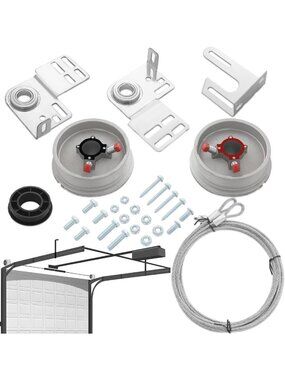 Universal Garage Door Torsion Spring Kit for 7ft Doors - Includes Rollers